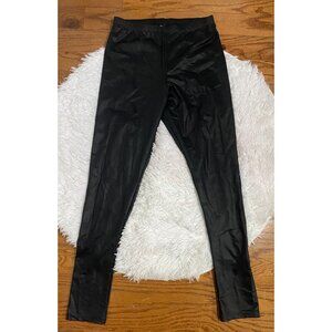 American Apparel Black Faux Leather Leggings Size L